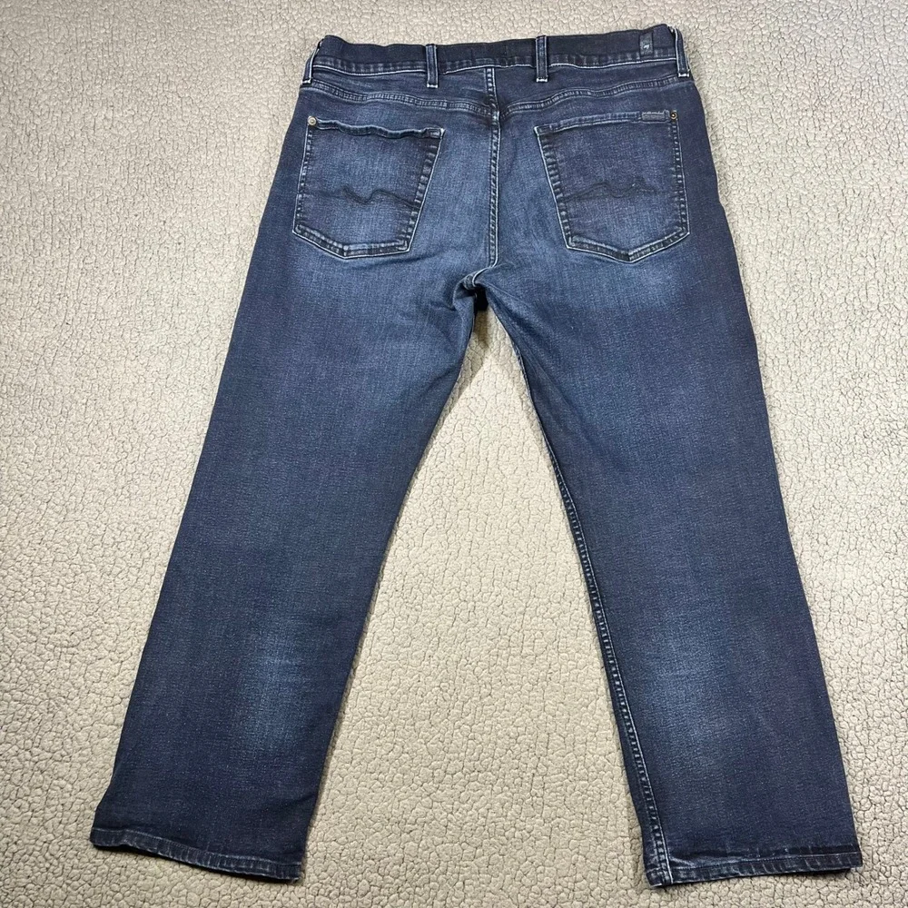 7 For All Mankind Mens Dark Wash Straight Leg Stretch Denim Jeans Size 38x27